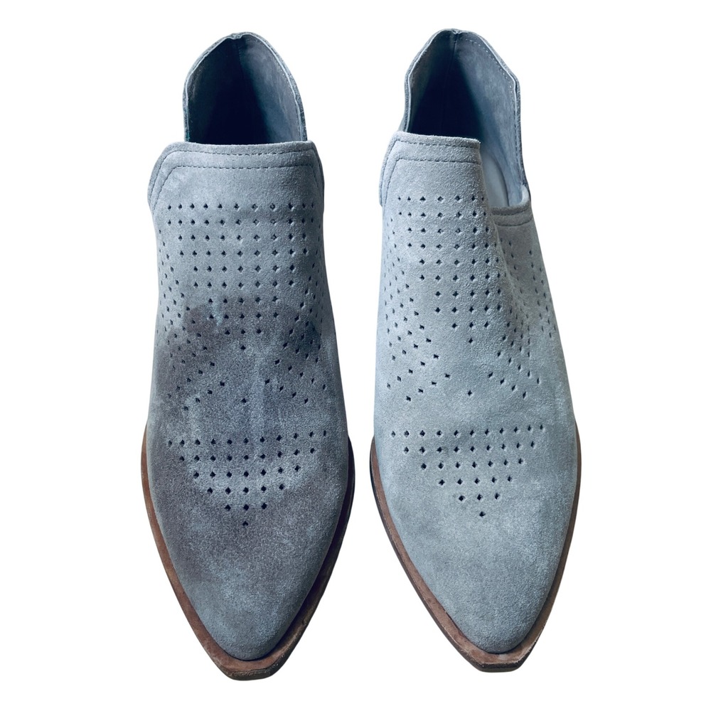 Gianni Bini Tan Suede Perforated Cutout Pointed Toe Ankle Booties 9.5M